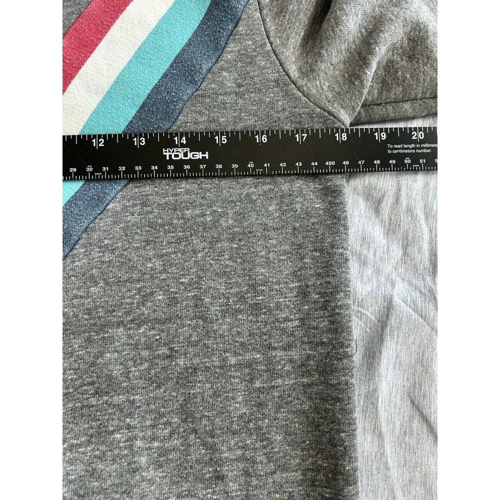 Anthropologie Sol Angeles Sweatshirt Pullover Size XS‎ Gray Multi Stripe Vintage - Picture 4 of 7